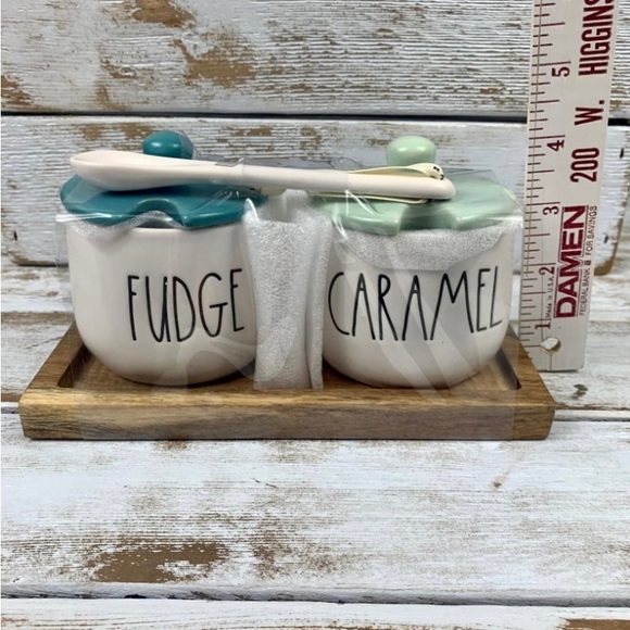 Rae Dunn FUDGE CARAMEL Set - Picture 6 of 14